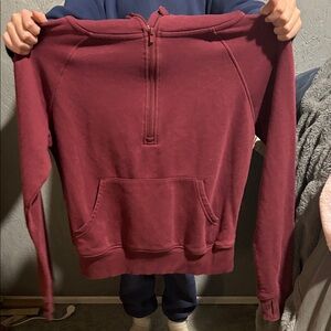 Burgundy Half-Zip Sweatshirt